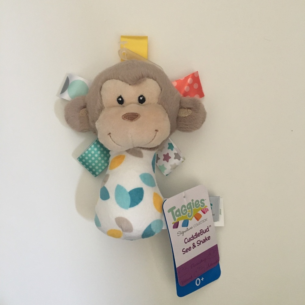 Taggies Rattle CuddleBud See & Shake Plush Monkey Soft Baby Toy NEW | Mary Meyer